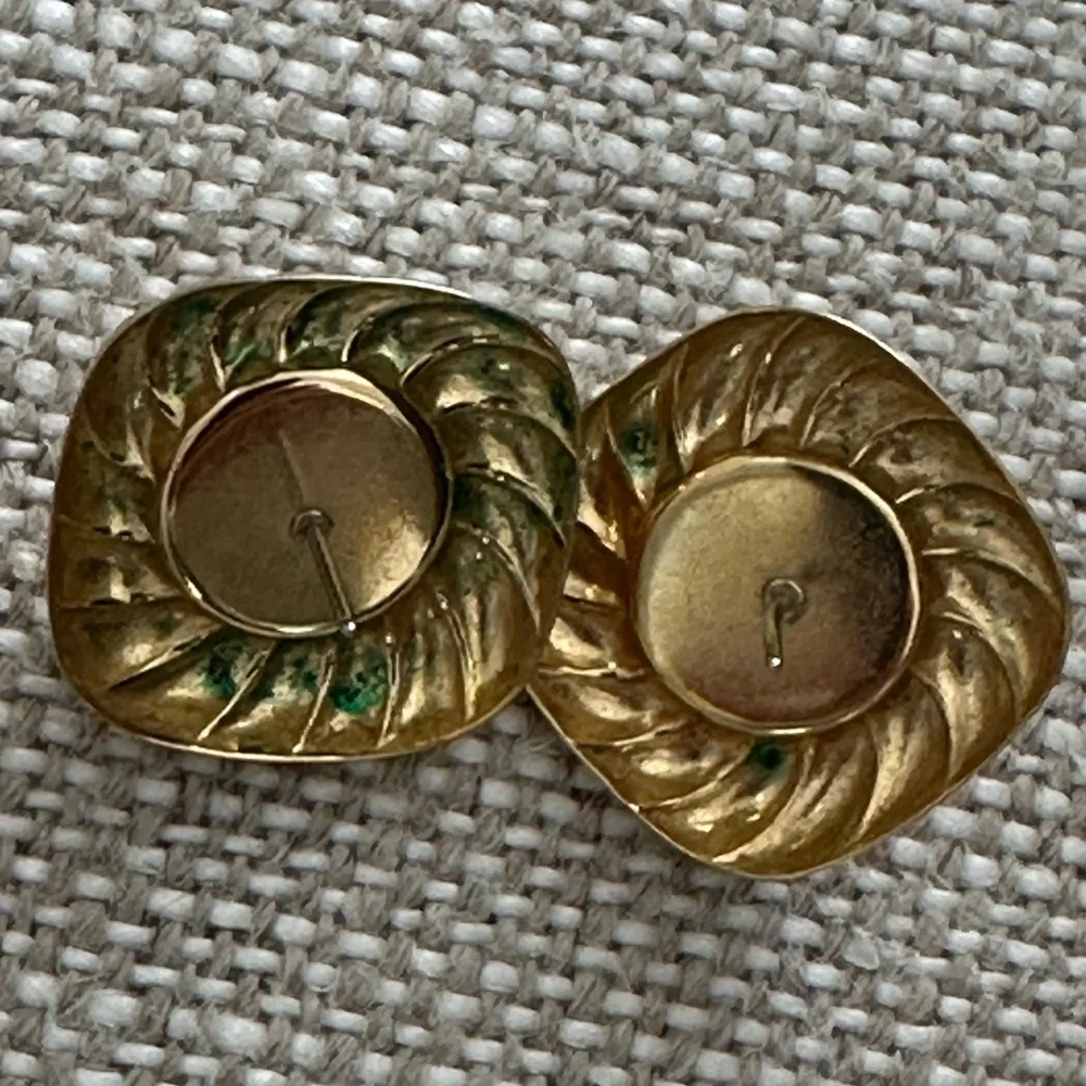 Vintage Gold Tone Pearl Earrings Statement Jewelry